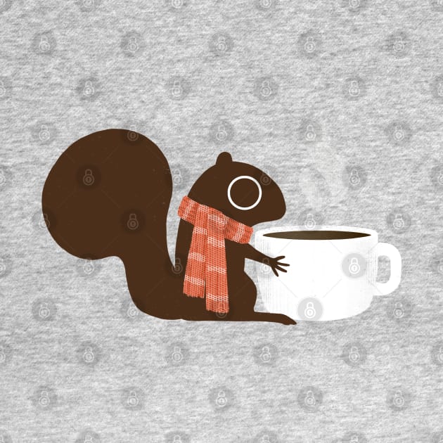 Cute Squirrel Loves Hot Coffee by Coffee Squirrel